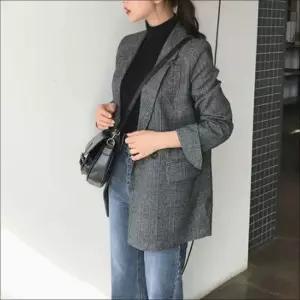 [라일리여성의류] Rly 겨울 오피스룩 체크자켓 정장 가을 여자 마이 체