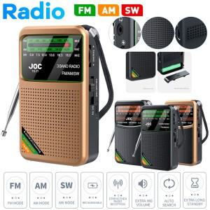 휴대용 미니 풀밴드 라디오 FM SW 내장 스피커 비상용 포켓 실내외 걷기 조깅 헬스 캠핑용