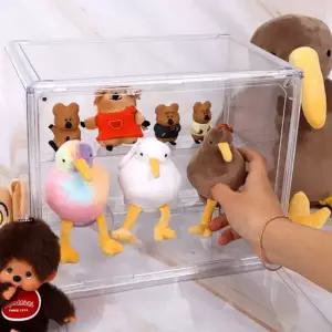 피규어 진열장 작은 아크릴 수집품 피규어 보관함 정리함 전시함 투명 장식장 탈부착 먼지 3단 방지