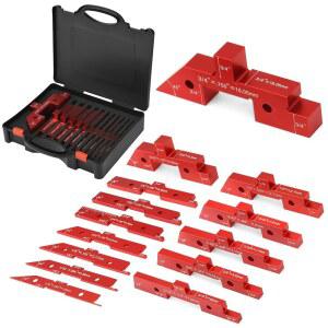 셋업 블록 목공 14Pcs 알루미늄 바 및 케이스 높이 게이지 세트 테이블 도구 라우터 톱 깊이 각도 펜스 정렬