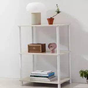 다용도 선반 조립식 진열장 선반장 수납 선반 3단 화이트 거실 정리함 수납장 틈새 책장 주방