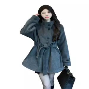 칼라넥 오버핏 그레이 핸드메이드반코트 울100 싱글