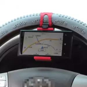 ( )차량 핸드폰 핸들 거치대 밴드형 핸드폰 고정 거치대