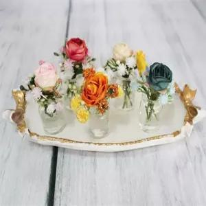 납골당꾸미기 장미 꽃화병 4컬러 미니어처 꽃장식 납골당조화 생화같은 미니화분 추모관 봉안당