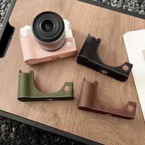 R50V 캐논호환 EOS 하단 배터리 개방 커버용 수제 PU 가죽 카메라 하프 케이스