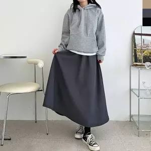 GAA FW1051W 여자 겨울 코듀로이 골덴 플레어 롱 스커트 양털안감