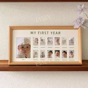 우드 성장 포토테이블 증명사진 100일 기록 액자 돌 보관함