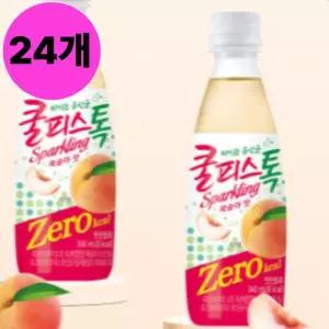 쿨피스 톡 제로 스파클링 복숭아 탄산음료 340ml X 24