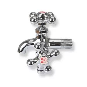 삼정크린마스터 베란다 수도꼭지 두갈래 온수용교체 급수 세탁기 가정용 업소용 발코니 욕실 십자