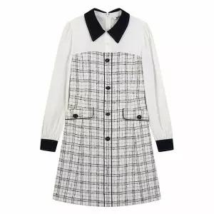 [하프클럽/에꼴드파리]체크 배색디자인 원피스_RB34WOAM10Z