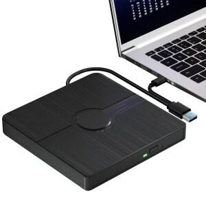 Wbacon 외장 블루레이 드라이브, 읽기 /쓰기 기능이 있는 BD 플레이어 휴대용 플레이어, USB 3.0 및 Type-C CD /DVD 버너 3D 윈도우 노트북 데스크탑 PC와 호환