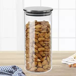 2p세트 밀폐용기 내열유리 보관 파스타통밀폐 공병 원형 잡곡 진공캐니스터 밀폐 파스타 유리 과일청 잼병