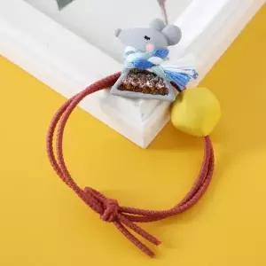 큐빅 목도리 쥐 머리끈 그레이 고무줄 헤어 악세사리 슈슈 액세서리 끈 머리 장식