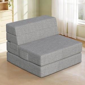 유지 접이식 소파 침대 싱글, 침실 및 거실용 소파, 손님용 6인치 퓨처톤 통기성 세척 가능한 커버가 있는 매트리스, 그레이, 75인치 x 25인치 6인치