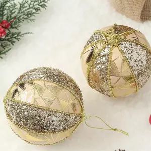 로열골드 장식볼 2p 10cm 믹스패턴 크리스마스 트리 소품 오너먼트 액세서리볼 악세사리 트리볼