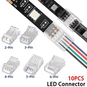 2핀 3핀 SMD5050 와이어 커넥터 연결용 스트립 라이트 4핀 10 12MM LED 6핀 5핀 버클