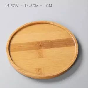 대나무 원형 컵받침 14.5cm 우드코스터 17호 자연친화적 테이블 소품