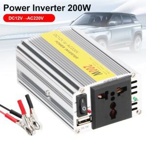 범용 12v 220v 전압 변환기 차량용 충전기 POWER C 어댑터 배터리 클립 소켓  55A USB 인버터 200W