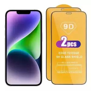 iPhone 11 Pro Max 12 Mini 13 Pro 화면 보호기 용 2Pcs 9H 강화 유리 iPhone 14 Max 15 14 Plus 유리 필름