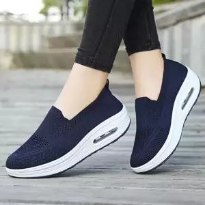 여성 니트 에어쿠션 슬립온 운동화 편한 워킹화 경량슈즈 통기성좋은신발 에어창