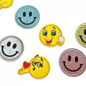 다림질접착 가방 옷 꾸미기 스마일 와펜 패치 S) 와펜 패치 접착 열접착 다림스티커