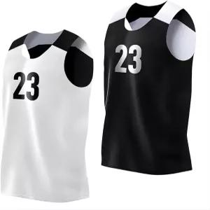남성용 프로90 엘리트 리버서블 농구 유니폼 게임 또는 스크리미지용 개인 블랙/화이트