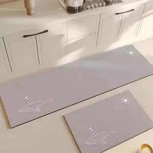 싱크대 발 매트 북유럽 고양이 동물 주방 발 매트 규조토 논슬립 발습기 오염