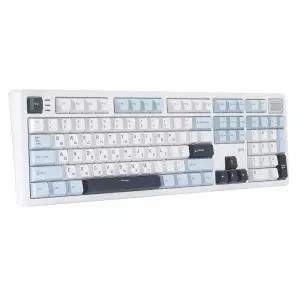 지클릭커 제주WK107 1K 파도스위치 풀윤활 무선 블루투스 기계식 키보드 화이트 마린 용암빨강축