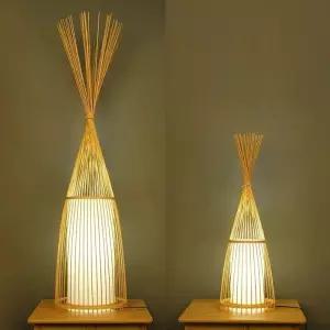 라탄 장스탠드 조명 거실 수면등 램프 공예 북유럽 플로어 침실 무드등 우드등