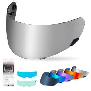 차단 바이저용 모터사이클 방진 기능이 필름 있는 자외선 XINGWU 헬멧 페이스 쉴드 (딥 실버)용 바이저 벨 교체 실버) 퀄리파이터/스타/보텍스/RS-1/리볼버(딥 틴티드 퀄리파이터