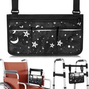 보행기 노인을 위한 휠체어 사이드백 팔걸이용 팔걸이 파우치 컵 홀더 패턴이 있는 반사 스트립 방수 전동