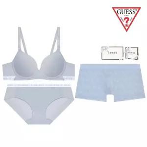 게스 GUESS [선물포장] 노와이어 그레이블루 커플속옷세트 GEWBR162BP162DR169GB 257054