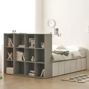 라벨라F 미로시 도어 수납 침대 파티션 책장 세트 Q