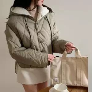 [다잇템] 여성 FW 롱슬리브 패딩 후디 누빔 조끼