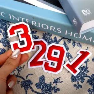 열접착 자수패치 숫자 와펜 레드 자수패치 옷에붙이는스티커 숫자와펜 열접착와펜