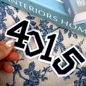 열접착 자수패치 숫자 와펜 블랙 자수패치 옷에붙이는스티커 숫자와펜 열접착와펜