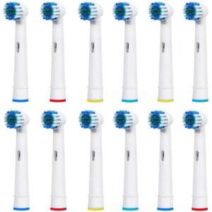 Oral-B 전동 칫솔 Advance Power/Vitality Precision Clean/Pro Health/Triumph/3D Excel용 교체용 브러시 헤드 12개