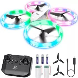 들을 위한 할리비타 드론 시원한 LED 조명이 있는 RC 미니 리모컨 초급 실내외 쿼드콥터 3D 플립과 2개의