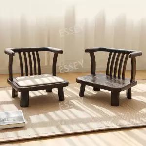 다리 좌식 짧은 의자 낮은 등받이  카페 바닥