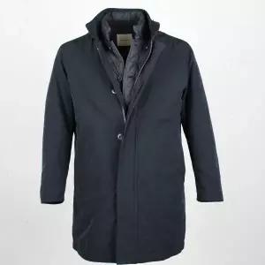 [롯데백화점]맨잇슈트 [지스테이지]네이비 솔리드 구스다운 투인원 패딩코트(ZEFD55-051)