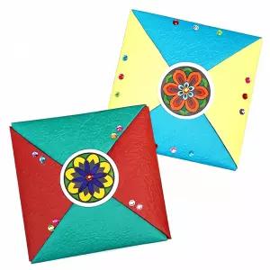 전통문양 왕딱지 5개 한지 스티커 노트 종이 아트 장식 디자인 핸드 메이드 고전 표현