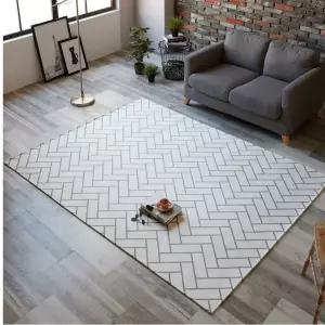 온카페트 헤링본 모던 러그 카페트 화이트크림150x200 BNS