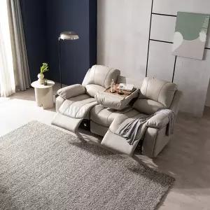 시트앤모어 루스 천연소가죽 전동3인 리클라이너 소파 BJ5498