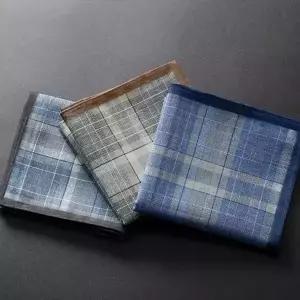 체크 무늬 면 손수건 정사각형 땀수건 등산 3종 세트-WFI27F7