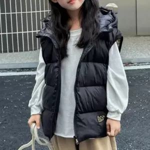 주니어 아동 어린이 베스트 방한 후드 겨울 패딩 조끼