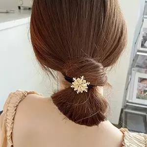 당고 똥 긴 머리 헤어 고무줄 예쁜 머리 끈 3종 세트-WFI3MQG