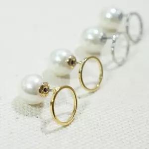 써클삼각 진주 투웨이 귀걸이 EC513