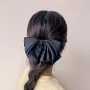 엔젤슈슈실크겹날개큐빅헤어핀(블랙)국산리본핀 WCB75BB