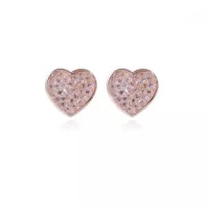 오스트리아 크리스탈 하트침 로즈골드 화이트 귀걸이