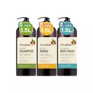 비타아르간 약산성 대용량 퍼퓸 샴푸 린스 바디워시 세트 1500ml 각1개 917395